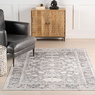 nuLOOM Florrie Medallion Machine Washable Area Rug
