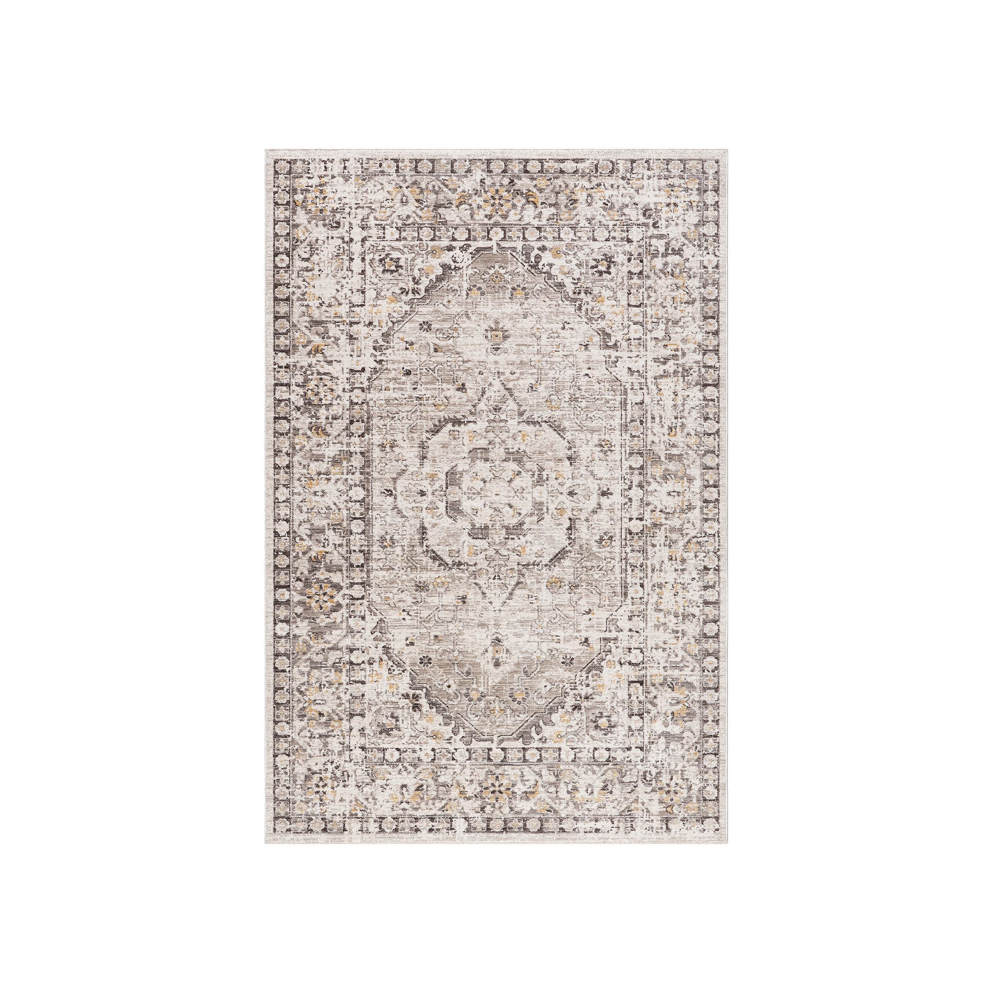 nuLOOM Devika Vintage Traditional Medallion Area Rug, Light Gray