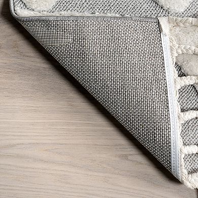 nuLOOM Jade Holiday Reindeer Tasseled Area Rug