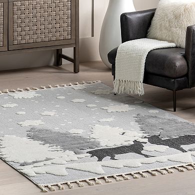 nuLOOM Jade Holiday Reindeer Tasseled Area Rug