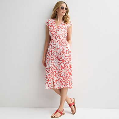 Petite Sonoma Goods For Life® Smock Button Midi Dress
