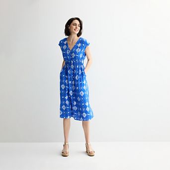 Petite Sonoma Goods For Life® Smock Button Midi Dress