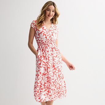 Petite Sonoma Goods For Life® Smock Button Midi Dress