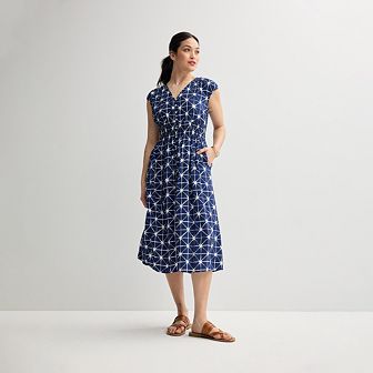 Petite Sonoma Goods For Life® Smock Button Midi Dress