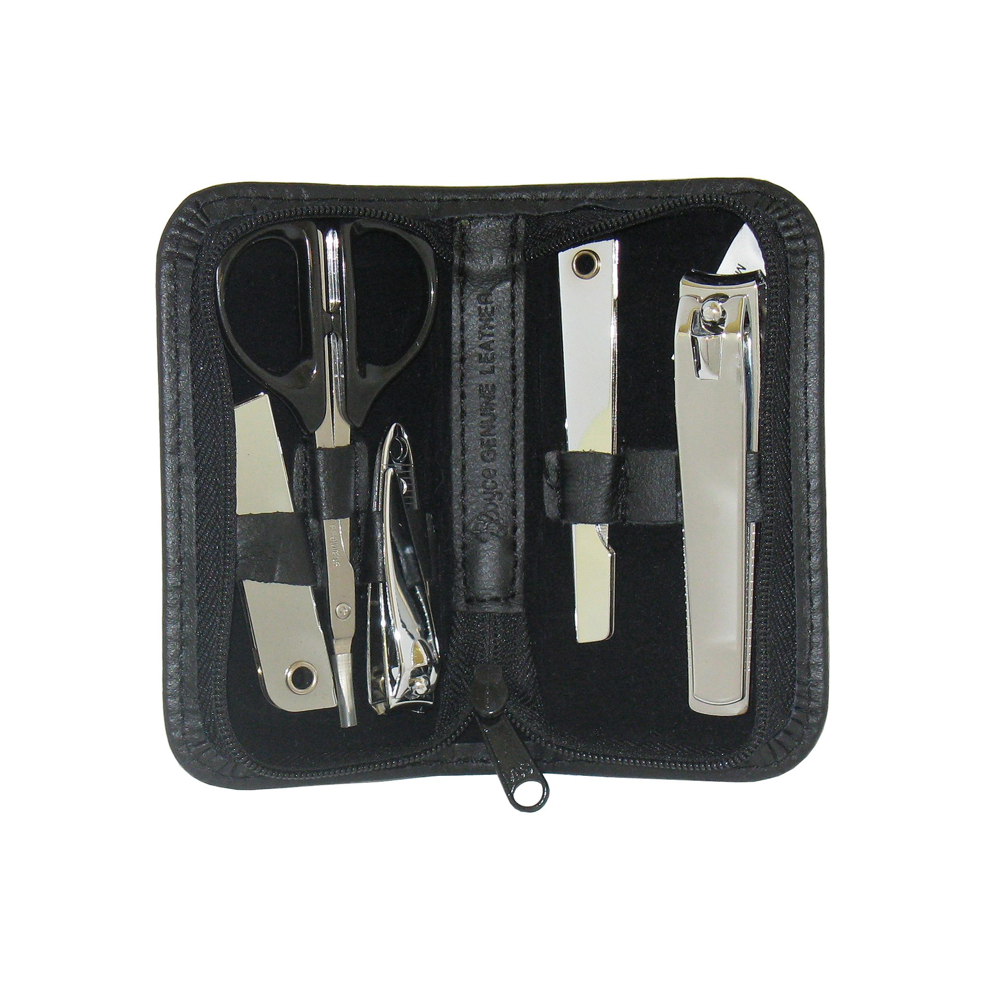 Royce Leather Mini Manicure Kit, Black