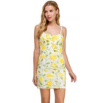 Juniors' Morgan and Co Slim Sequin Mesh Corset Open Back Mini Dress