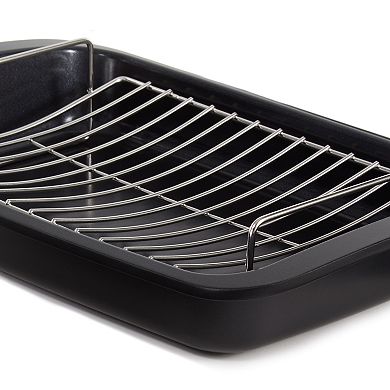 BergHOFF Leo Graphite Nonstick Recycled Cast Aluminum Roaster with Removable Rack