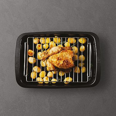BergHOFF Leo Graphite Nonstick Recycled Cast Aluminum Roaster with Removable Rack