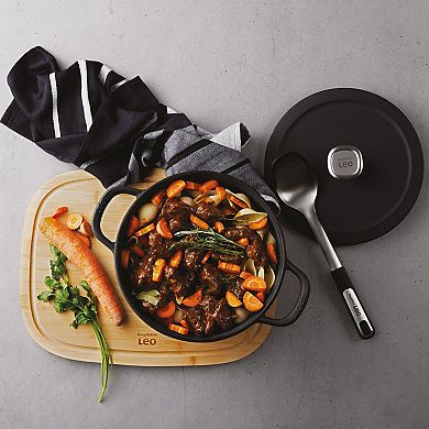 BergHOFF Leo Graphite Enamel Cast Iron Round 10.25-in. Grill Pan