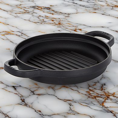 BergHOFF Leo Graphite Enamel Cast Iron Round 10.25-in. Grill Pan