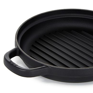 BergHOFF Leo Graphite Enamel Cast Iron Round 10.25-in. Grill Pan