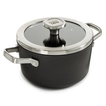 BergHOFF 8 in Leo Graphite Nonstick Recycled Aluminum 3.3-qt Stockpot With Glass Lid