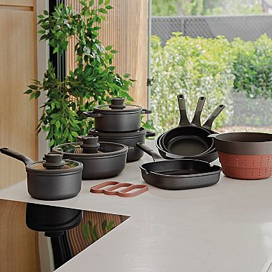 BergHOFF Leo Stone+ Nonstick Ceramic Sauce Pan with Lid