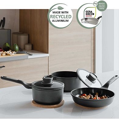 BergHOFF Leo Stone+ Nonstick Ceramic Sauce Pan with Lid
