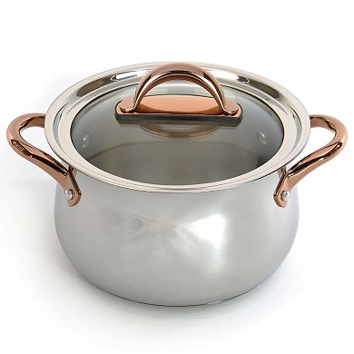 BergHOFF Ouro Gold 18/10 Stainless Steel 8-in. 5-qt. Stockpot with Glass Lid