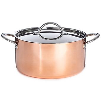 BergHOFF Vintage Tri-Ply Copper 9.5" 5.75-qt Polished Stockpot with Lid