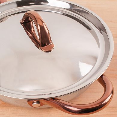 BergHOFF Ouro Gold 18/10 Stainless Steel 9.5" 3.1qt. Deep Skillet with Stainless Steel Lid