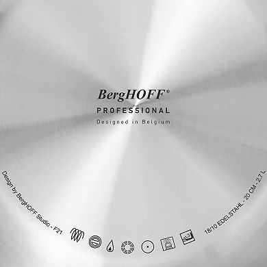 BergHOFF Professional Tri-Ply 18/10 Stainless Steel 11-in. 4.6-qt. Saute Pan with Lid