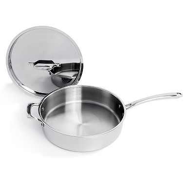 BergHOFF Professional Tri-Ply 18/10 Stainless Steel 11-in. 4.6-qt. Saute Pan with Lid