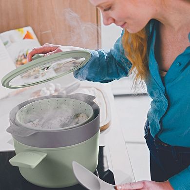 BergHOFF Balance Nonstick 10-in. Recycled Silicone Collapsible Steamer Basket & Strainer