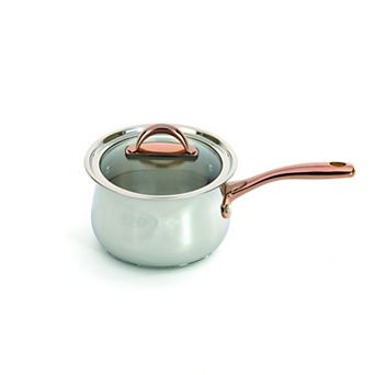 BergHOFF Ouro Gold 18/10 Stainless Steel 6.25" 2.5-qt Saucepan with Glass Lid