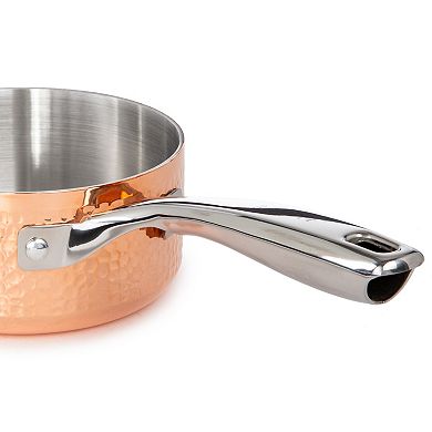 BergHOFF Vintage Hammered Tri-Ply Copper 5.5-in. 1-qt. Saucepan with Lid