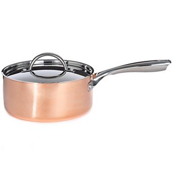 BergHOFF Vintage Polished Tri-Ply Copper 8 in 3-qt Saucepan with Lid