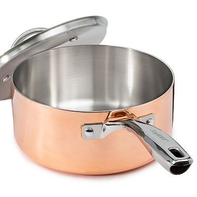 BergHOFF Vintage Polished Tri-Ply Copper 8-in. 3-qt. Saucepan with Lid