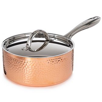 BergHOFF Vintage Hammered Tri-Ply Copper 8 in 3-qt Saucepan with Lid