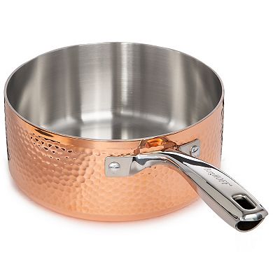 BergHOFF Vintage Hammered Tri-Ply Copper 8-in. 3-qt. Saucepan with Lid
