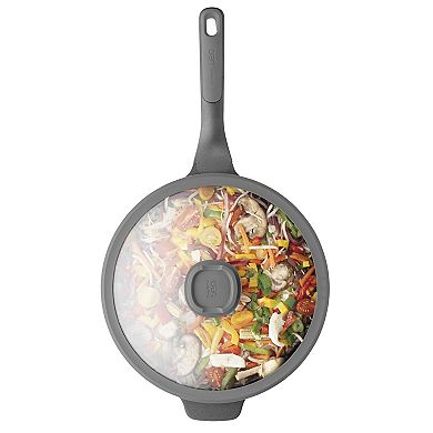 BergHOFF Leo Stone+ Nonstick Ceramic 11-in. 4.6-qt. Wok Pan with Lid