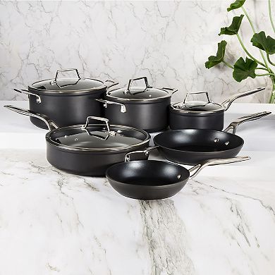BergHOFF Essentials Nonstick Hard Anodized 10" Stockpot 5.3qt. With Glass Lid