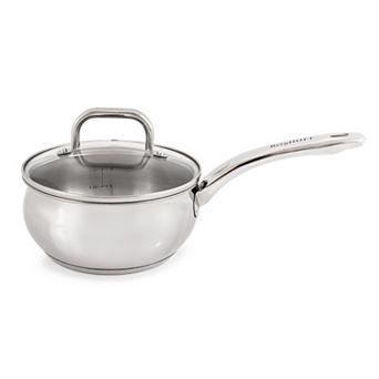 BergHOFF Belly Shape 18/10 Stainless Steel 6.25" 1.5-qt Sauce Pan with Glass Lid