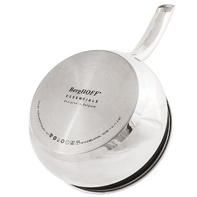 BergHOFF Belly Shape 18/10 Stainless Steel 6.25" 1.5qt. Sauce Pan with Glass Lid