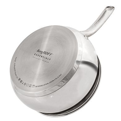 BergHOFF Belly Shape 18/10 Stainless Steel 8-in. 3.2-qt. Saucepan with Glass Lid