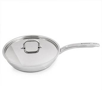 BergHOFF Belly Shape 18/10 Stainless Steel 10.5" 2.5-qt Skillet with Stainless Steel Lid