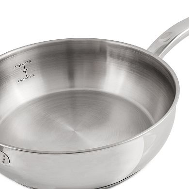 BergHOFF Belly Shape 18/10 Stainless Steel 9.5-in. 3.2-qt. Deep Skillet with Lid