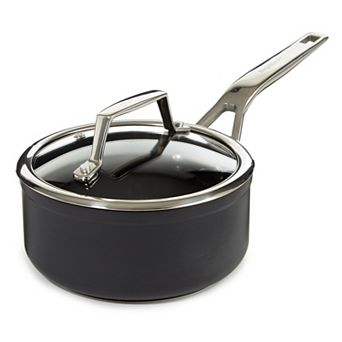 BergHOFF Essentials Nonstick Hard Anodized 6.25" Saucepan 1.3-qt With Glass Lid