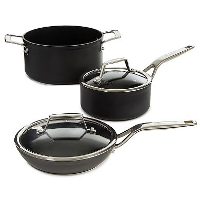 BergHOFF Essentials Nonstick Hard Anodized 6.25" Saucepan 1.3qt. With Glass Lid