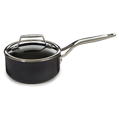 BergHOFF Essentials Nonstick Hard Anodized 6.25" Saucepan 1.3qt. With Glass Lid