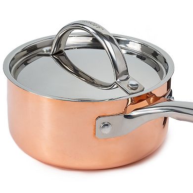 BergHOFF Vintage Polished Tri-Ply Copper 5.5-in. 1-qt. Saucepan with Lid