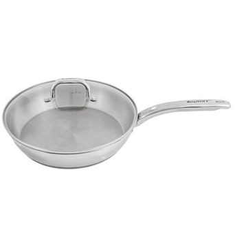 BergHOFF Belly Shape 18/10 Stainless Steel 10.5" 2.5-qt Skillet with Glass Lid