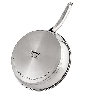 BergHOFF Belly Shape 18/10 Stainless Steel 10.5" 2.5qt. Skillet with Glass Lid