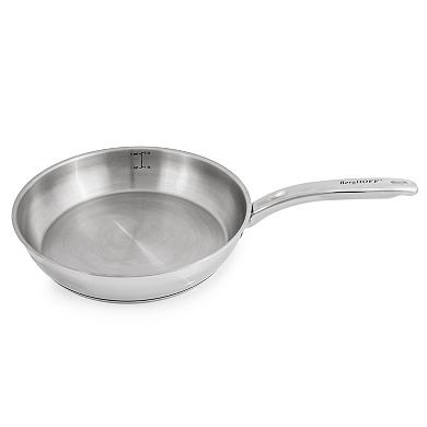 BergHOFF Belly Shape 18/10 Stainless Steel 10.5" 2.5qt. Skillet with Glass Lid