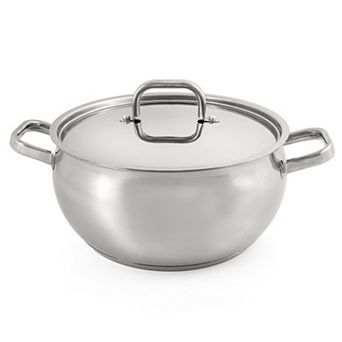 BergHOFF Belly Shape 18/10 Stainless Steel 9.5 in 5.5-qt Stock Pot with Lid