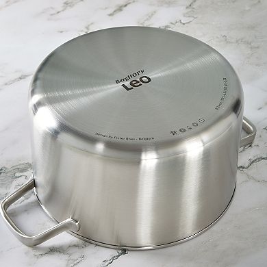 BergHOFF Leo Graphite 18/10 Stainless Steel 10-in. 6.3-qt. Stockpot with Glass Lid