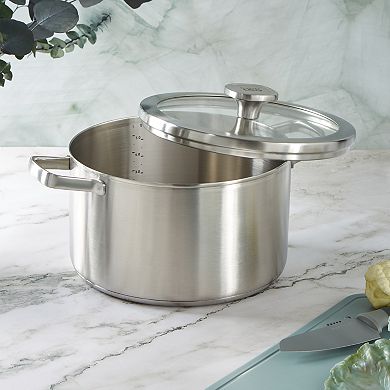 BergHOFF Leo Graphite 18/10 Stainless Steel 10-in. 6.3-qt. Stockpot with Glass Lid