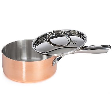 BergHOFF Vintage Polished Tri-Ply Copper 7-in. 2-qt. Saucepan with Lid