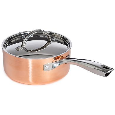 BergHOFF Vintage Polished Tri-Ply Copper 7-in. 2-qt. Saucepan with Lid