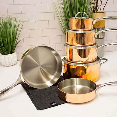 BergHOFF Vintage Polished Tri-Ply Copper 7-in. 2-qt. Saucepan with Lid